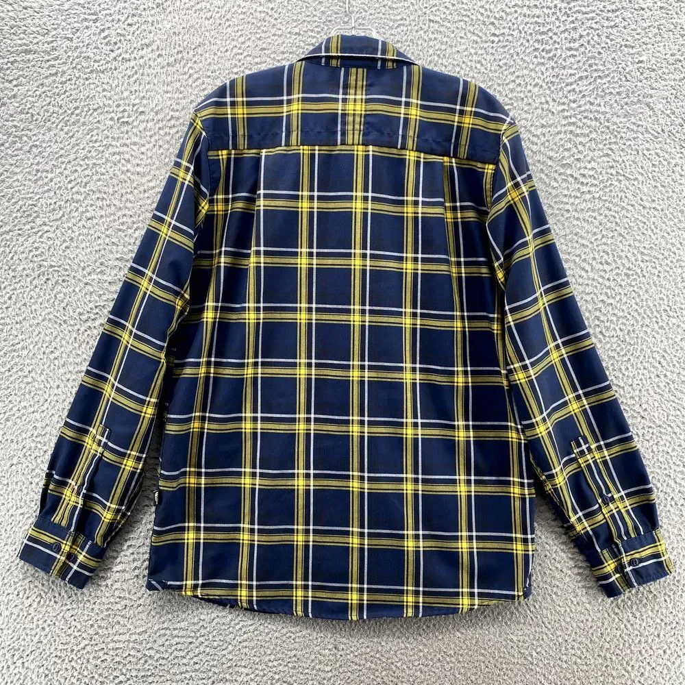 The‎ North Face Shirt Men's Small Navy Yellow Plaid Preppy Outdoor Gorpcore Camp